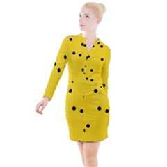 Button Long Sleeve Dress 