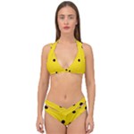 Punch Hole, Black Hole Double Strap Halter Bikini Set