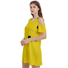 Women s Cold Shoulder Round Neck Mini Dress 