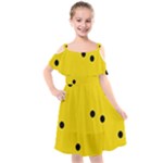 Punch Hole, Black Hole Kids  Cut Out Shoulders Chiffon Dress