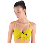 Punch Hole, Black Hole Woven Tie Front Bralet