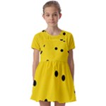 Punch Hole, Black Hole Kids  Short Sleeve Pinafore Style Dress