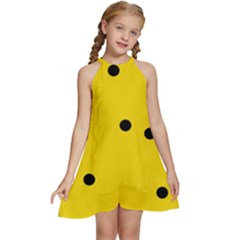 Kids  Halter Collar Waist Tie Chiffon Dress 