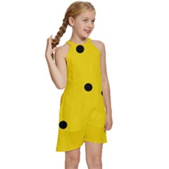 Kids  Halter Collar Waist Tie Chiffon Dress 