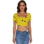 Punch Hole, Black Hole Short Sleeve Square Neckline Crop Top 