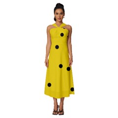 Sleeveless Cross Front Cocktail Midi Chiffon Dress 