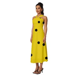 Sleeveless Cross Front Cocktail Midi Chiffon Dress 