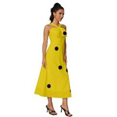 Sleeveless Cross Front Cocktail Midi Chiffon Dress 