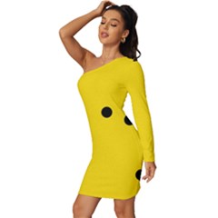 Long Sleeve One Shoulder Mini Dress 