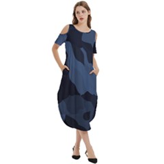 Cold Shoulder Loose Fit Dress With Pockets 