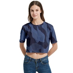 Women s Round Neck Short Sleeve Crop Top 