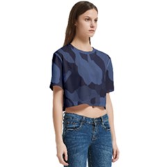 Women s Round Neck Short Sleeve Crop Top 