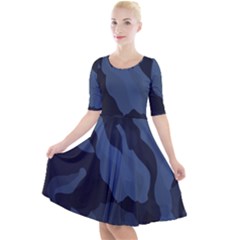 Quarter Sleeve A-Line Dress 