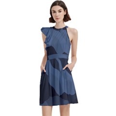 Cocktail Party Halter Sleeveless Dress With Pockets 