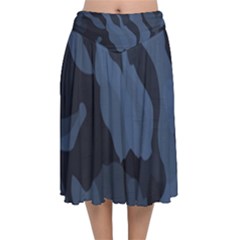 Velvet Flared Midi Skirt 