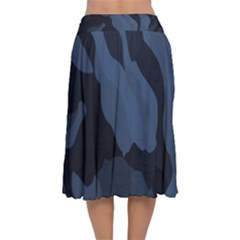 Velvet Flared Midi Skirt 