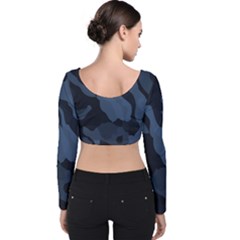 Velvet Long Sleeve Crop Top 