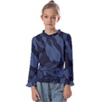 Purple Camo Kids  Frill Detail T-Shirt