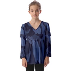 Kids  V Neck Casual Top 