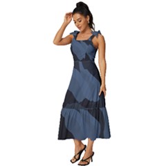 Tie-Strap Tiered Midi Chiffon Dress 