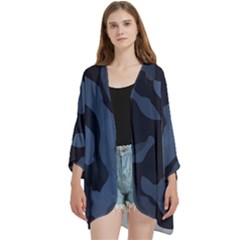 Open Front 3/4 Sleeve Batwing Chiffon Cardigan Kimono 