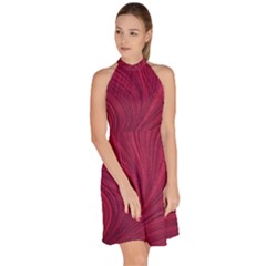 Sleeveless Halter Neck A-Line Dress 