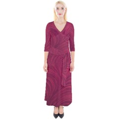 Quarter Sleeve Wrap Maxi Dress 