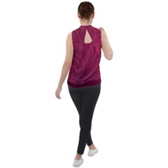 Mock Neck Chiffon Sleeveless Top 