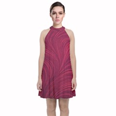 Velvet Halter Neckline Dress  