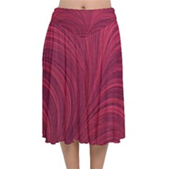 Velvet Flared Midi Skirt 