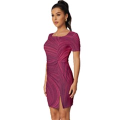 Fitted Knot Split End Bodycon Dress 