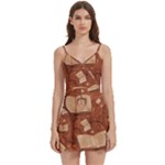 Retro Education Texture, Creative Education Background Body Wrap Sleeveless V-Neck Mini Dress