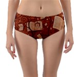 Retro Education Texture, Creative Education Background Reversible Mid-Waist Bikini Bottoms