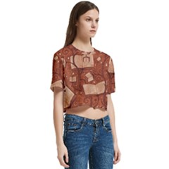 Women s Round Neck Short Sleeve Crop Top 