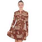 Retro Education Texture, Creative Education Background Long Sleeve Panel Dress