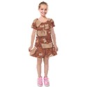 Kids  Short Sleeve Velvet Dress 