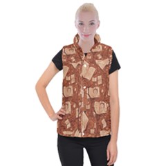 Retro Education Texture, Creative Education Background Women s Button Up Vest from ArtsNow.com