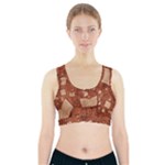 Retro Education Texture, Creative Education Background Sports Bra With Pocket