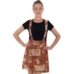 Retro Education Texture, Creative Education Background Velvet Suspender Skater Skirt