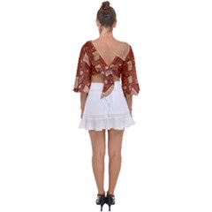 Tie Back Butterfly Sleeve Chiffon Top 