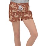 Retro Education Texture, Creative Education Background Women s Velour Lounge Shorts