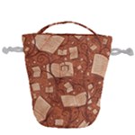 Retro Education Texture, Creative Education Background Drawstring Bucket Bag