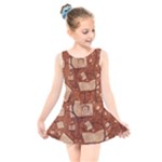 Retro Education Texture, Creative Education Background Kids  Skater Dress Swimsuit