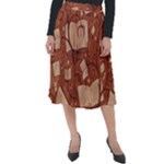 Retro Education Texture, Creative Education Background Classic Velour Midi Skirt 