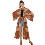 Retro Education Texture, Creative Education Background Maxi Kimono