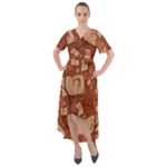 Retro Education Texture, Creative Education Background Front Wrap High Low Dress