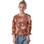 Retro Education Texture, Creative Education Background Kids  Cuff Sleeve Top