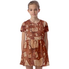 Kids  Short Sleeve Pinafore Style Dress 