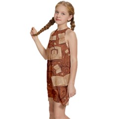 Kids  Halter Collar Waist Tie Chiffon Dress 