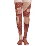 Retro Education Texture, Creative Education Background Thigh High Stockings